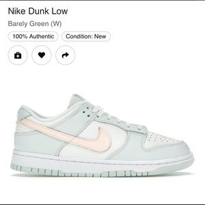 2021 Nike Dunk Low (W) Barely Green